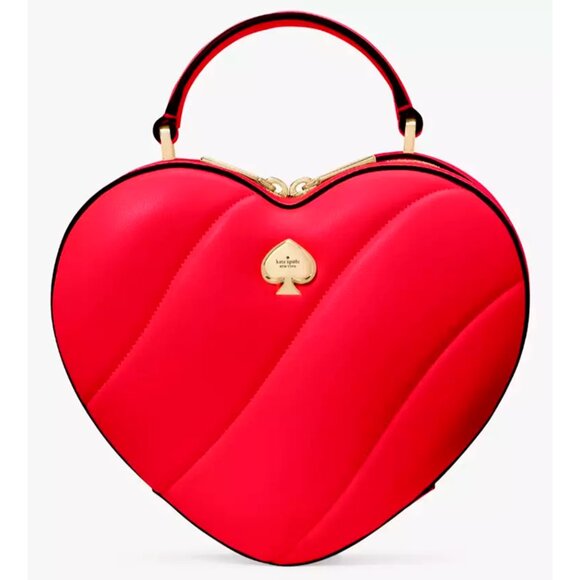 S Kate Spade Love Shack 3D Heart Crossbody Bag Red Leather KK191 Purse NWT $399 - Picture 1 of 7
